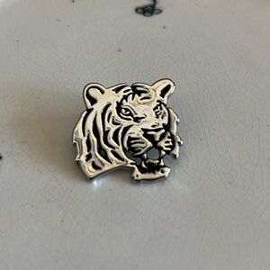 Silver Tiger Head Necklace Charm